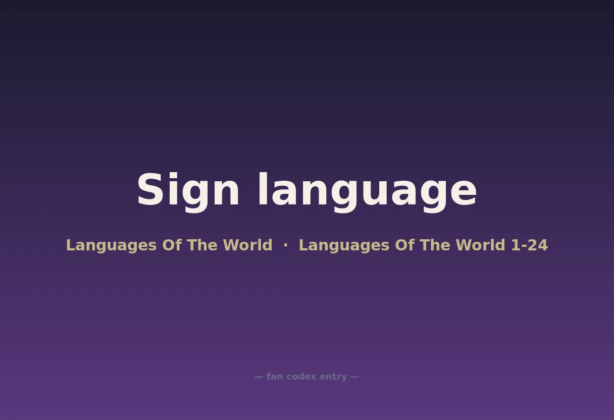 Sign language