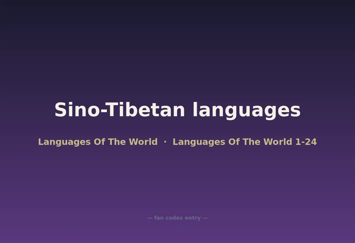 Sino-Tibetan languages