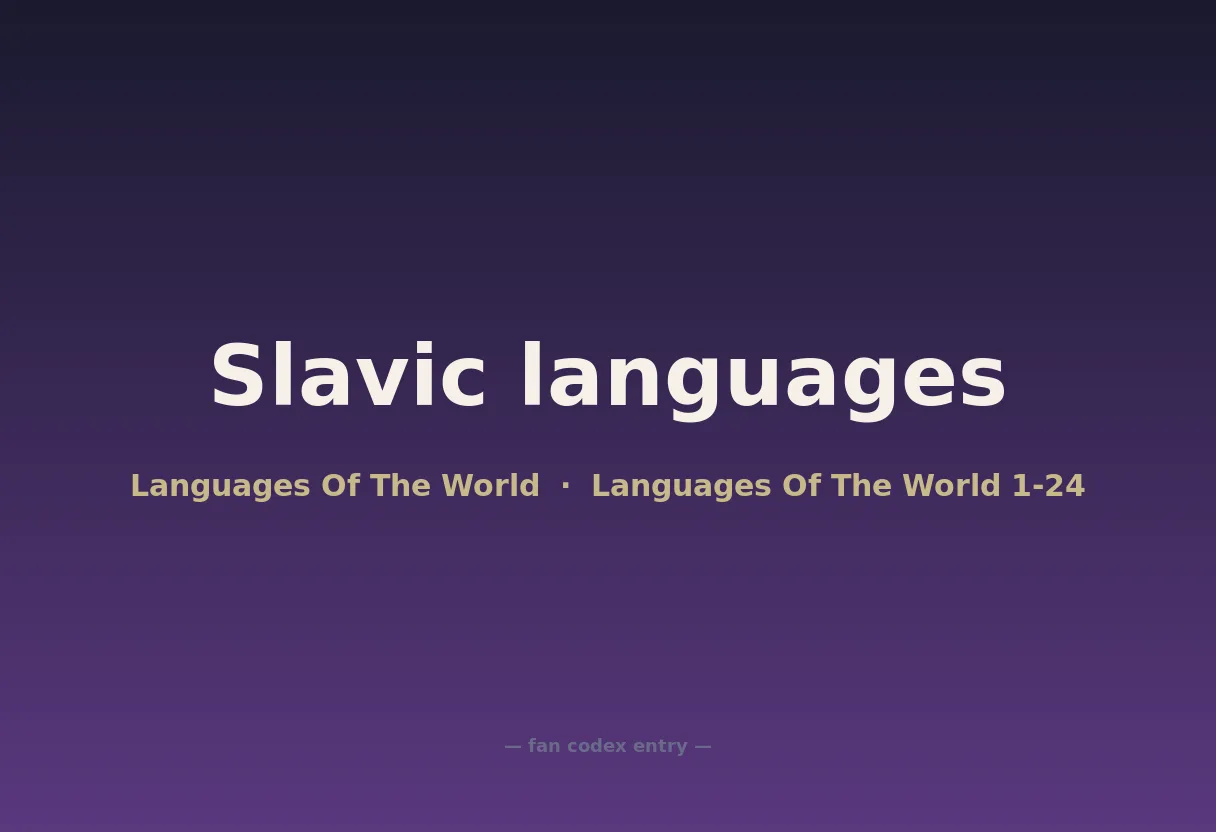 Slavic languages