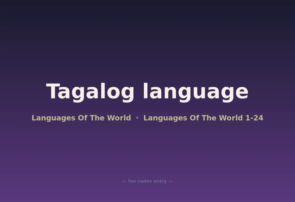 Tagalog language